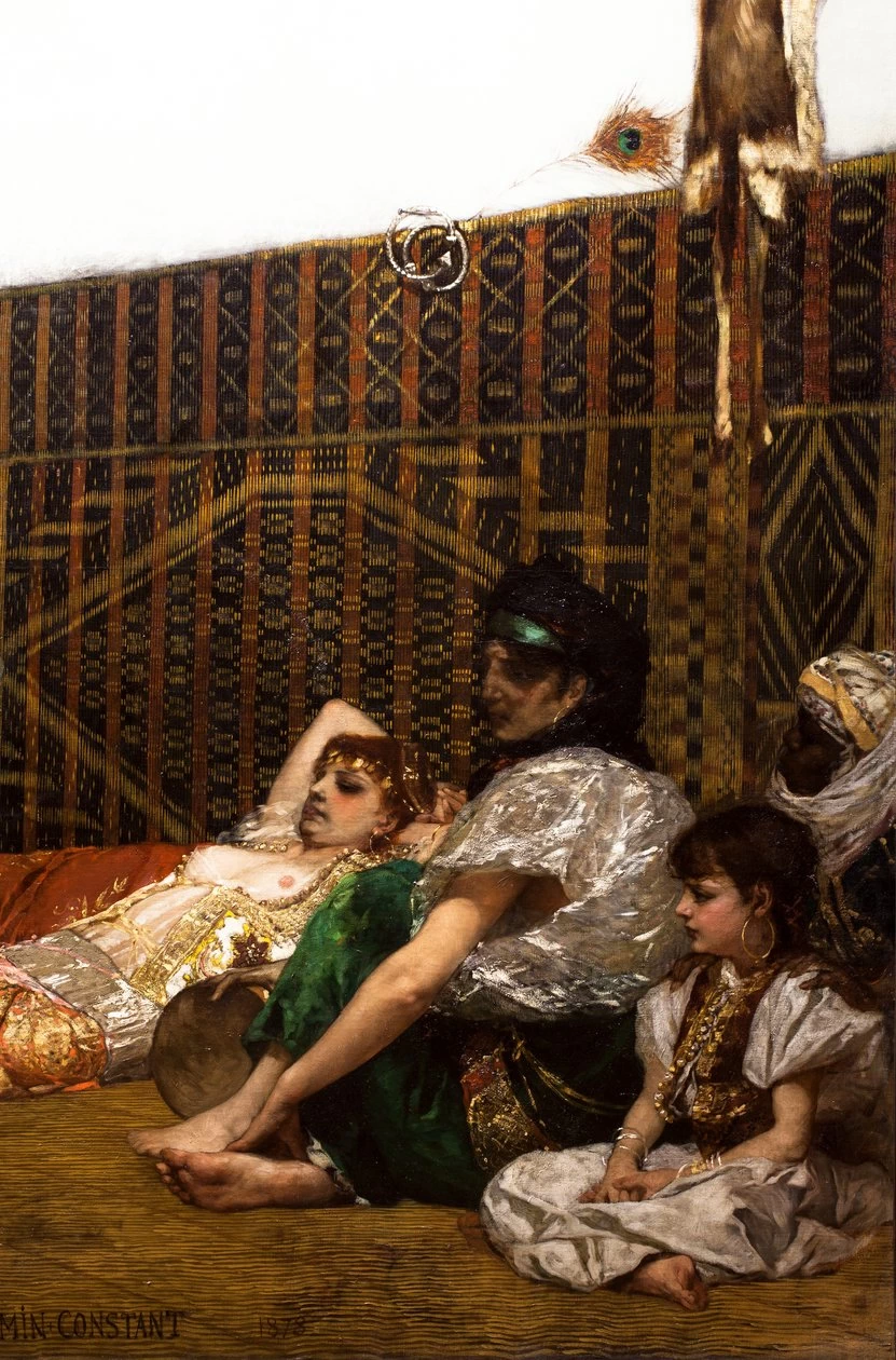 Jean - Joseph Benjamin, Constant, Interno di harem in Marocco, Palais des Beaux, Arts de Lille, dettaglio